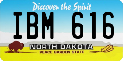 ND license plate IBM616