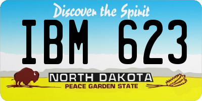 ND license plate IBM623