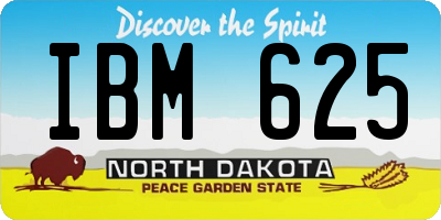 ND license plate IBM625