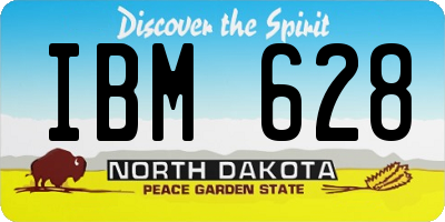 ND license plate IBM628