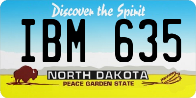 ND license plate IBM635