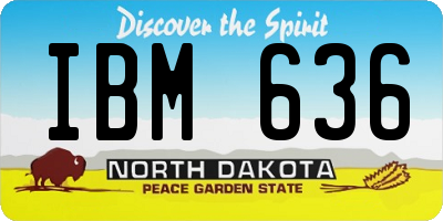 ND license plate IBM636