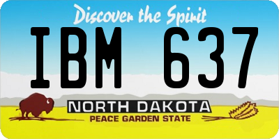 ND license plate IBM637