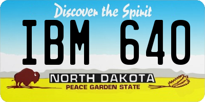 ND license plate IBM640