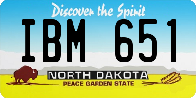ND license plate IBM651