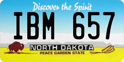 ND license plate IBM657
