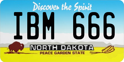 ND license plate IBM666