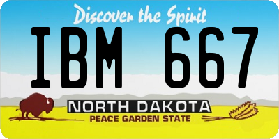 ND license plate IBM667