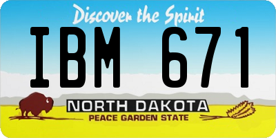 ND license plate IBM671