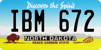 ND license plate IBM672