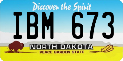 ND license plate IBM673