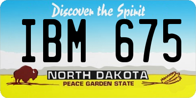 ND license plate IBM675