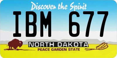 ND license plate IBM677