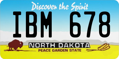 ND license plate IBM678