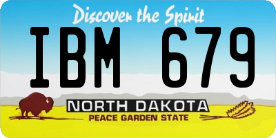 ND license plate IBM679