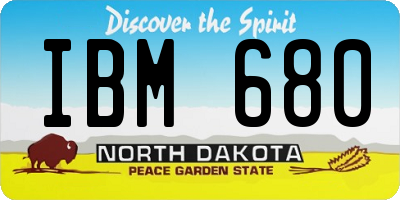 ND license plate IBM680