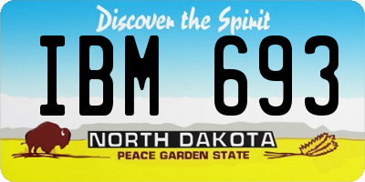 ND license plate IBM693