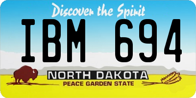 ND license plate IBM694