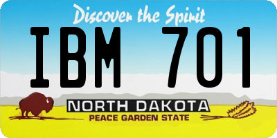 ND license plate IBM701