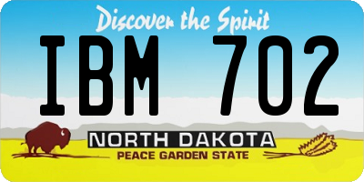 ND license plate IBM702