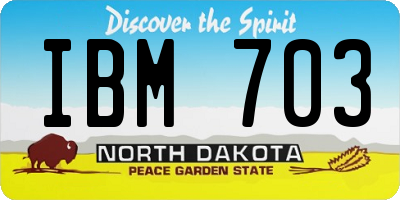 ND license plate IBM703