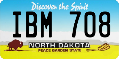 ND license plate IBM708