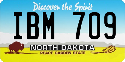 ND license plate IBM709