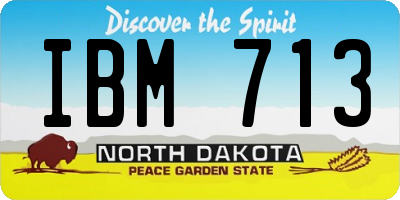 ND license plate IBM713