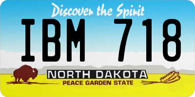 ND license plate IBM718