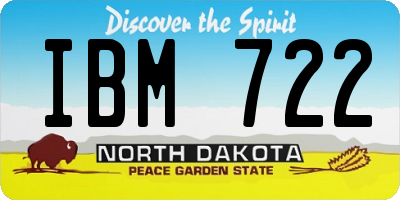ND license plate IBM722