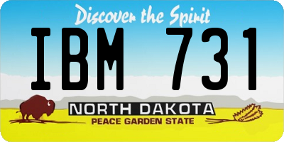 ND license plate IBM731