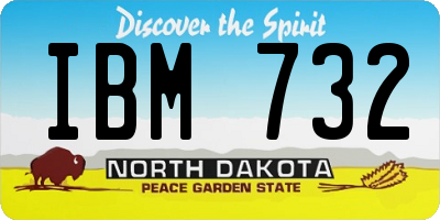 ND license plate IBM732