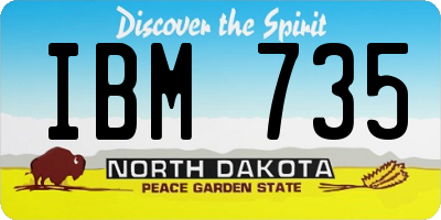 ND license plate IBM735