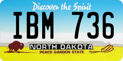 ND license plate IBM736