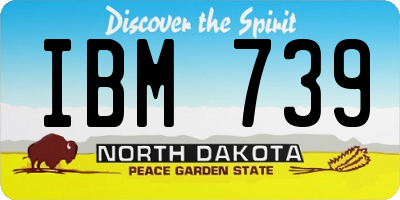 ND license plate IBM739