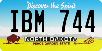ND license plate IBM744