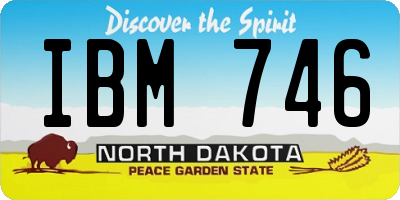 ND license plate IBM746