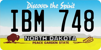 ND license plate IBM748