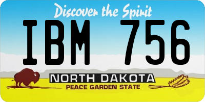 ND license plate IBM756