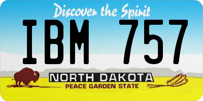 ND license plate IBM757