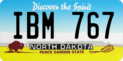 ND license plate IBM767