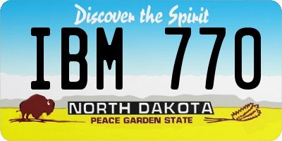ND license plate IBM770
