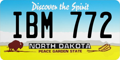 ND license plate IBM772