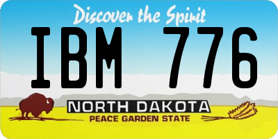 ND license plate IBM776