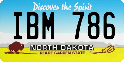 ND license plate IBM786