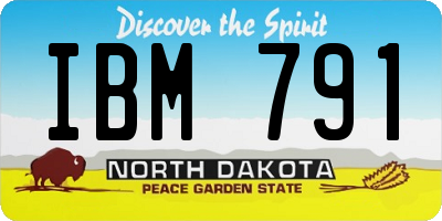 ND license plate IBM791
