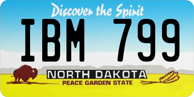 ND license plate IBM799