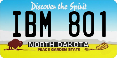 ND license plate IBM801