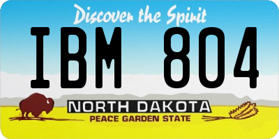 ND license plate IBM804