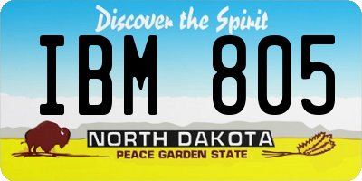 ND license plate IBM805
